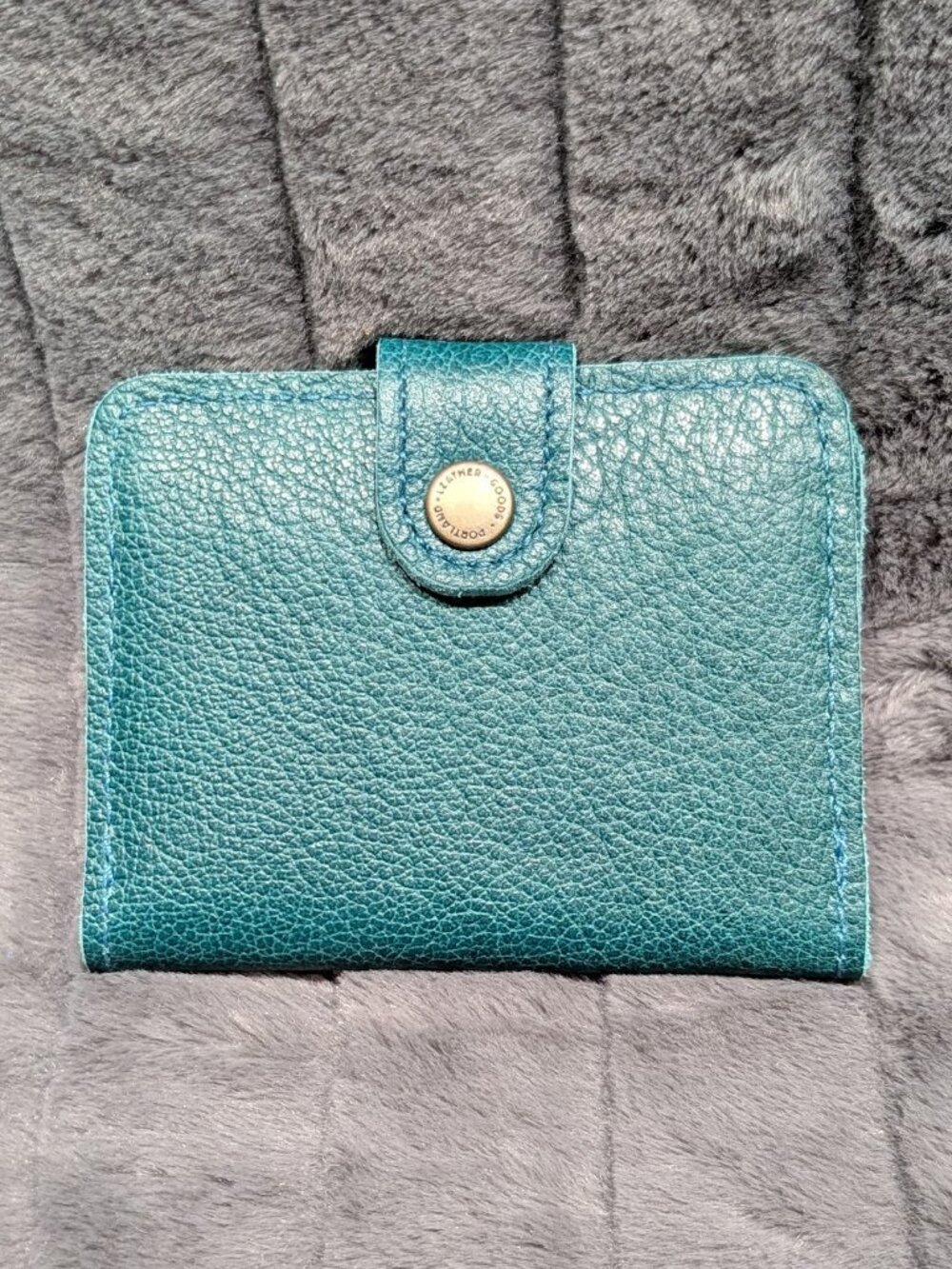 Portland Leather Mini Bifold Wallet Seaglass Teal Leather New